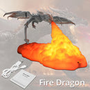 3D Dragon Fire LED Lamp USB Rechargeable Light